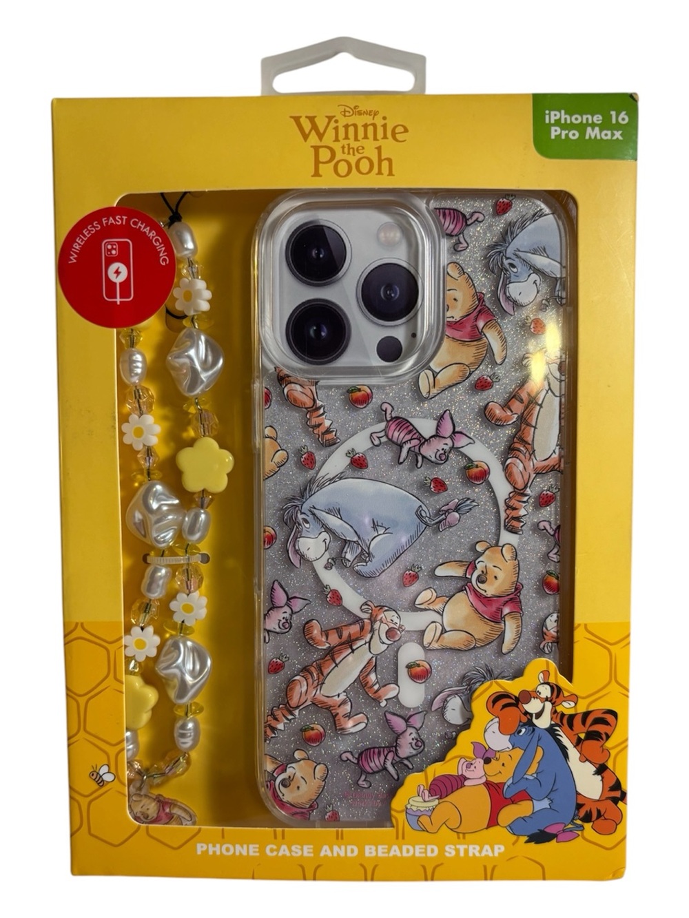 Skinnydip Winnie the Pooh IPhone 16 Pro Max Case with Beaded Strap Mag Case